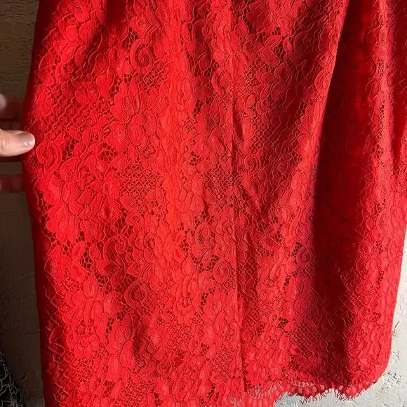 CeCe Red Pencil Midi Skirt for Night Out - Picture 11 of 11